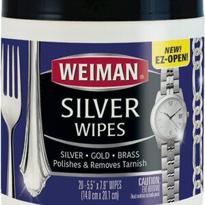 Weiman Jewelry Polish Cleaner Tarnish Remover Wipes 20 Count Gold Silver Brass